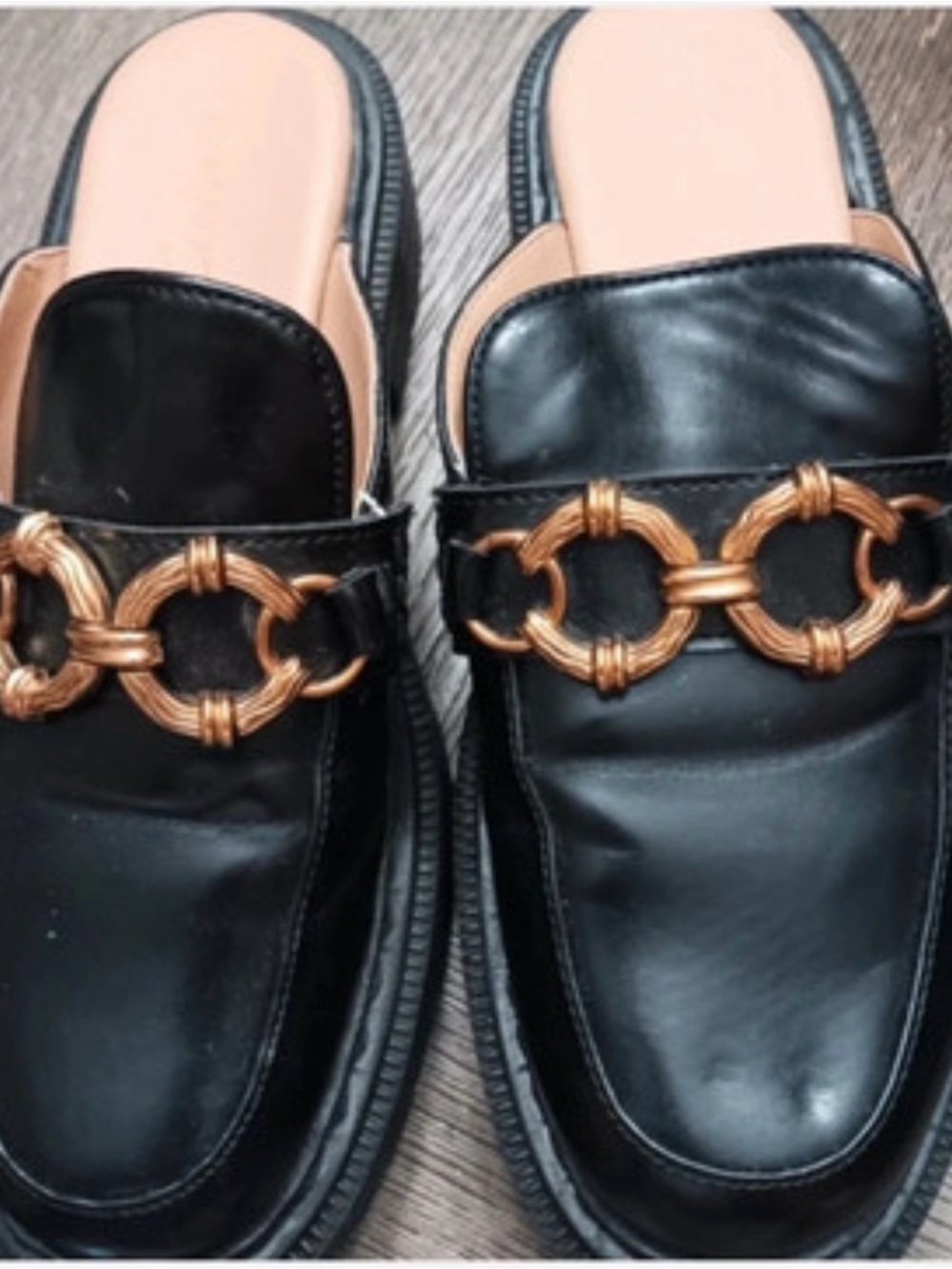 Sam Edelman Evangeline Black Oxford Mules with Lug Soles